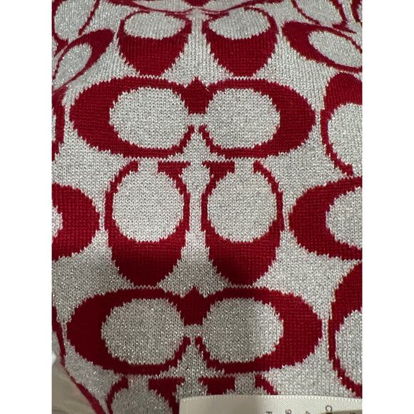 Coach Red Signature C Printed Wool Blend Scarf – 60” x 7” – Excellent Condition - Picture 10 of 10